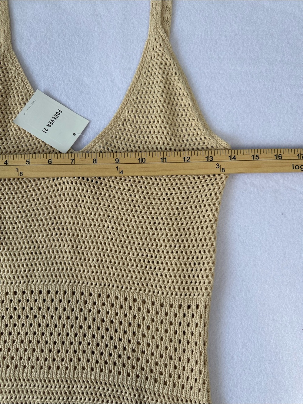 Forever 21 Crochet Midi Dress Sz S Knit Tank Beach Cover Up Summer Festival NWT - Picture 7 of 8